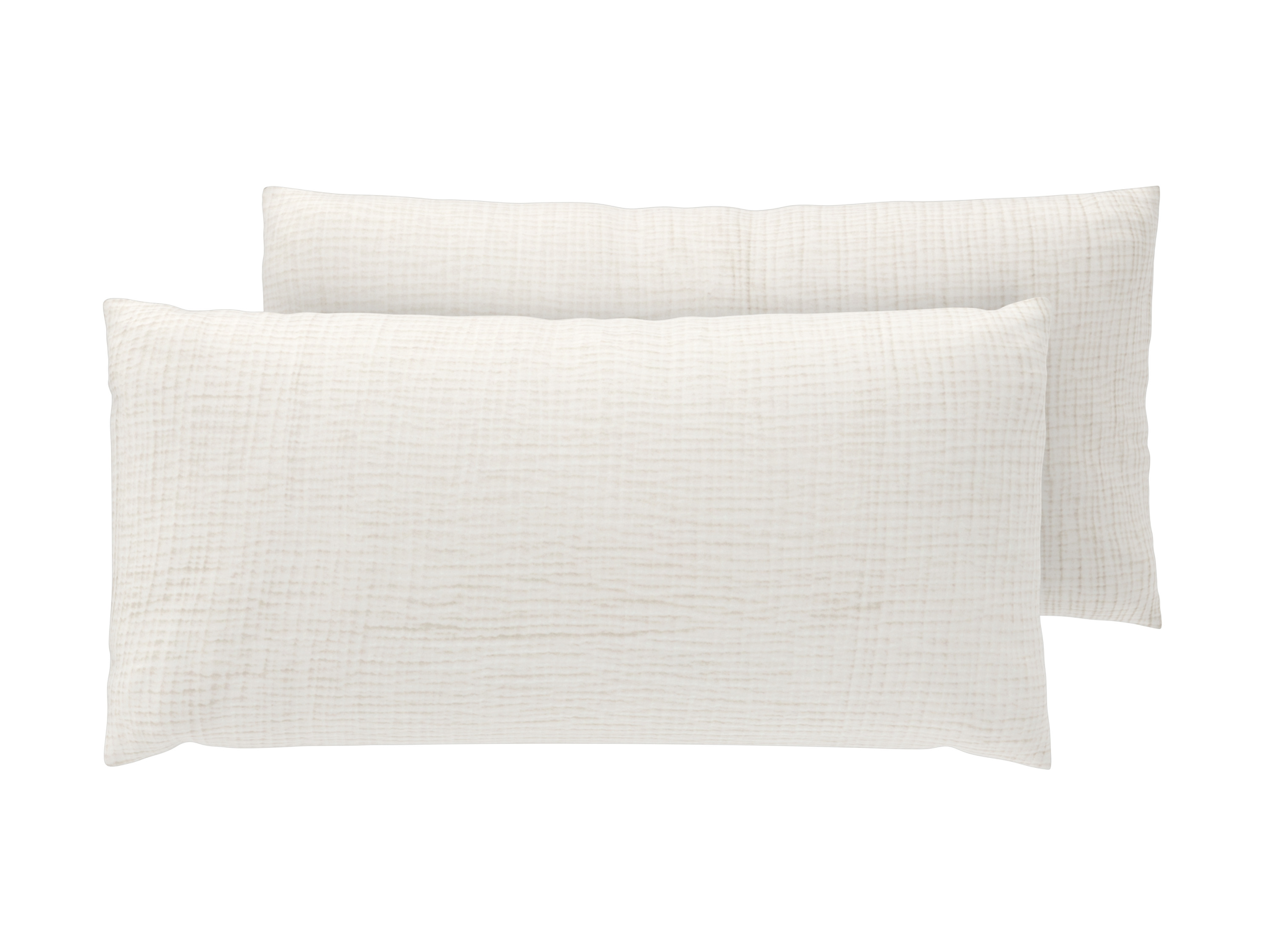 LIVARNO® Poszewki na poduszki z muślinu, 2 sztuki, 40 x 80 cm (biała)