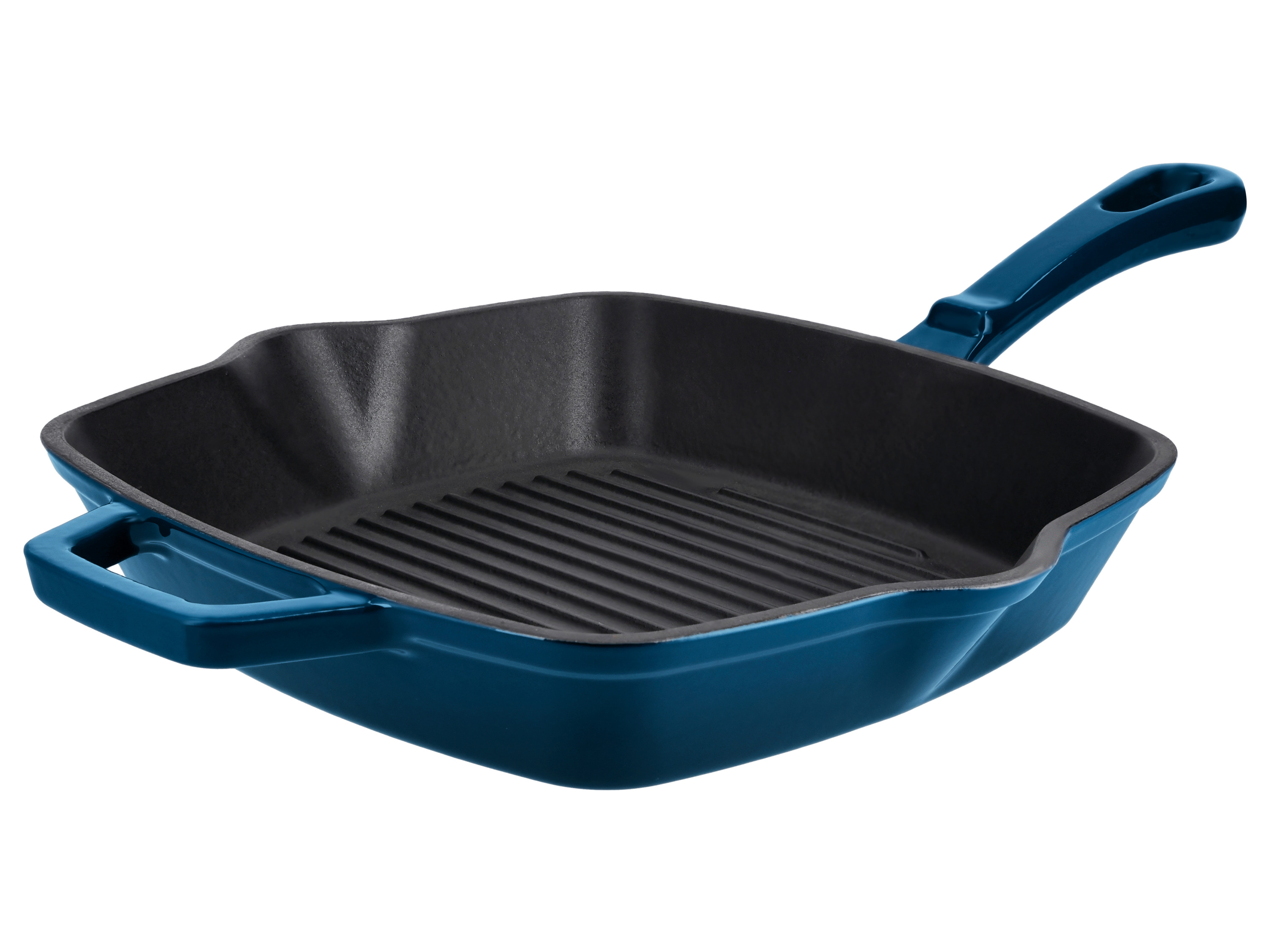 SILVERCREST® Żeliwna patelnia grillowa lub Żeliwna patelnia  (Czworokątny, Niebieski)