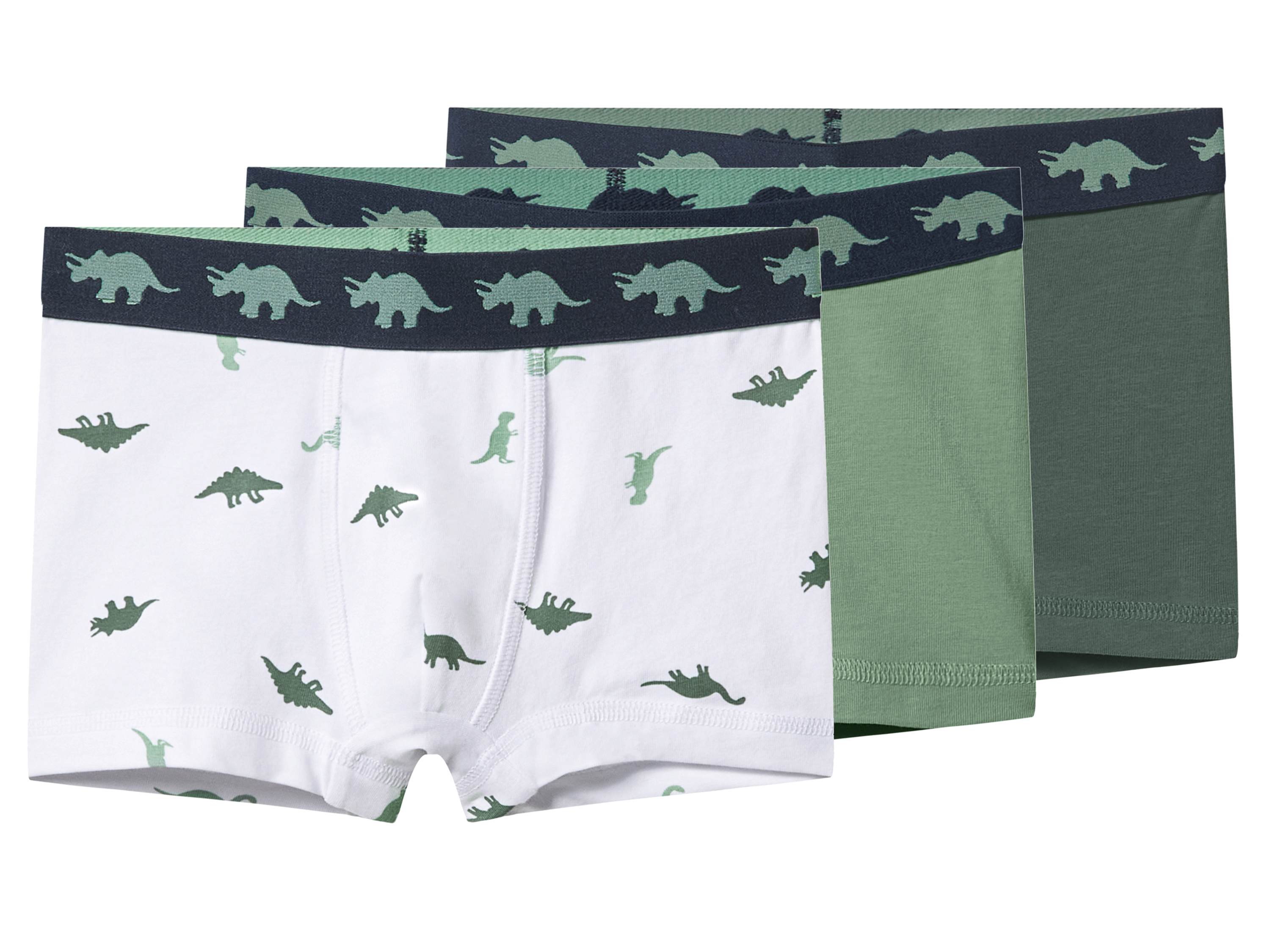 LUPILU® Bokserki chłopięce z bawełną, 3 pary (Zielony/biały, 98/104)