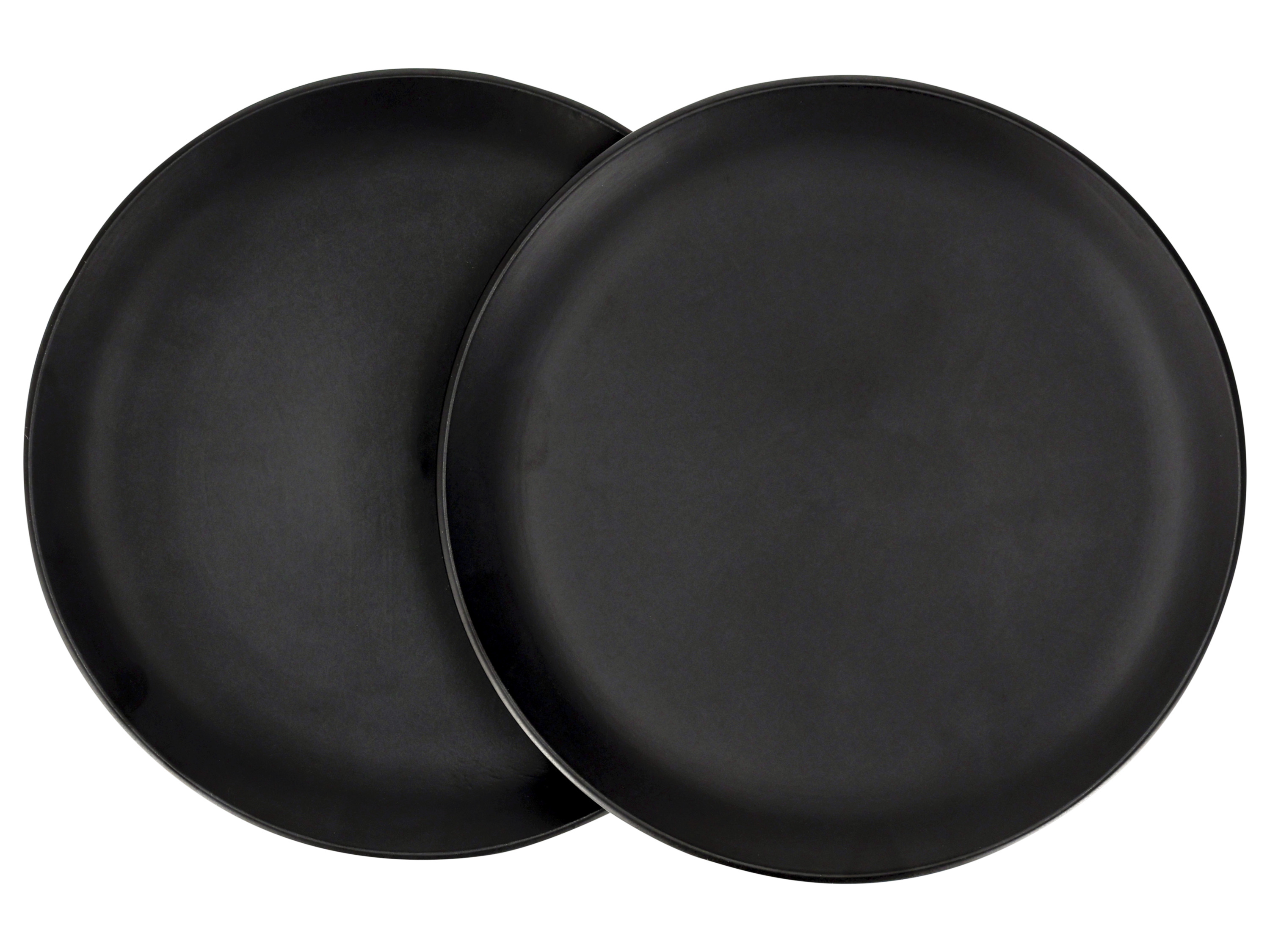 SILVERCREST® Zestaw 2 misek lub filiżanek lub talerzy (Zestaw talerzy, Czarny)