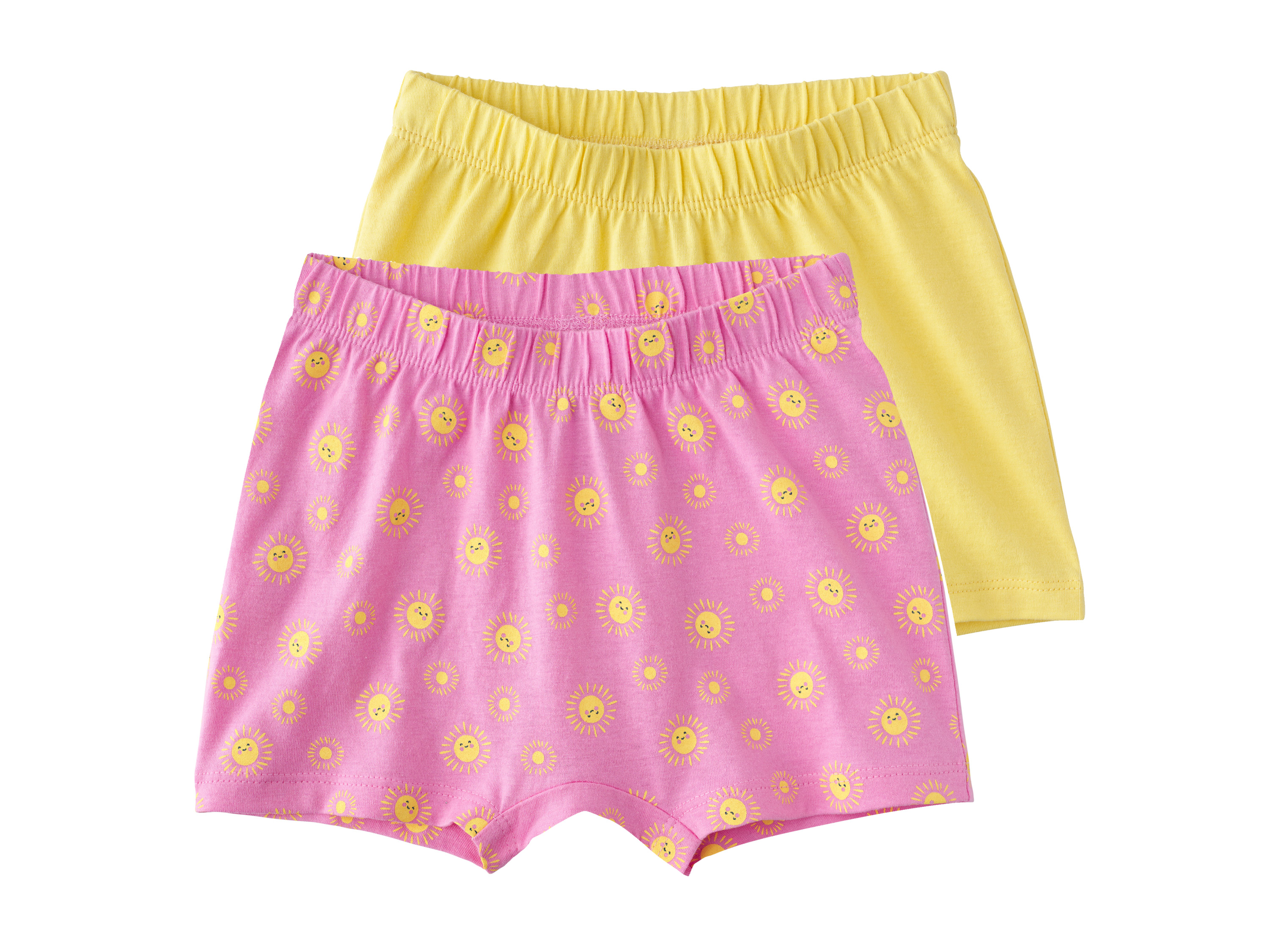 LUPILU® Spodenki niemowlęce z bawełny, 2 pary (Różowy/ żółty, 74/80)