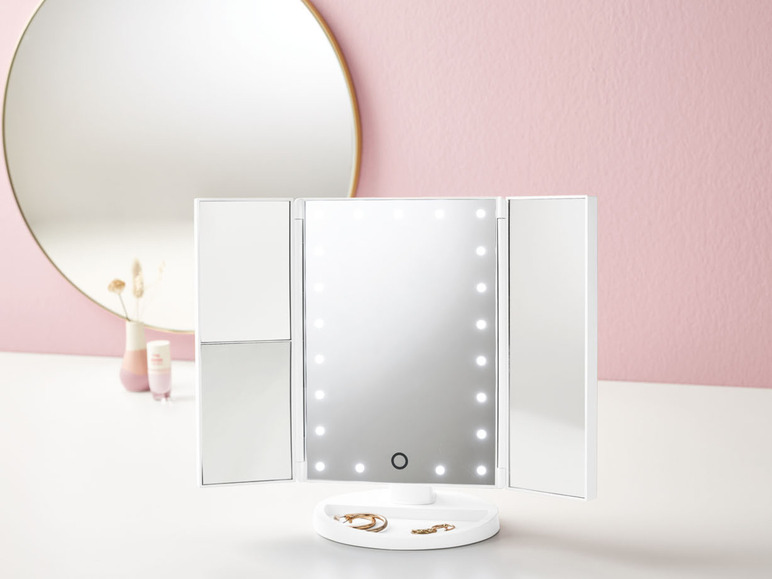 Pełny ekran: LIVARNO home Składane lustro kosmetyczne MKSLK 6 A2, z oświetleniem LED - zdjęcie 12