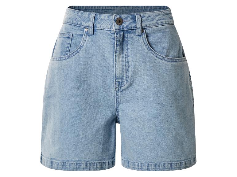 Damskie jasnoniebieskie szorty jeansowe z wysokim stanem
