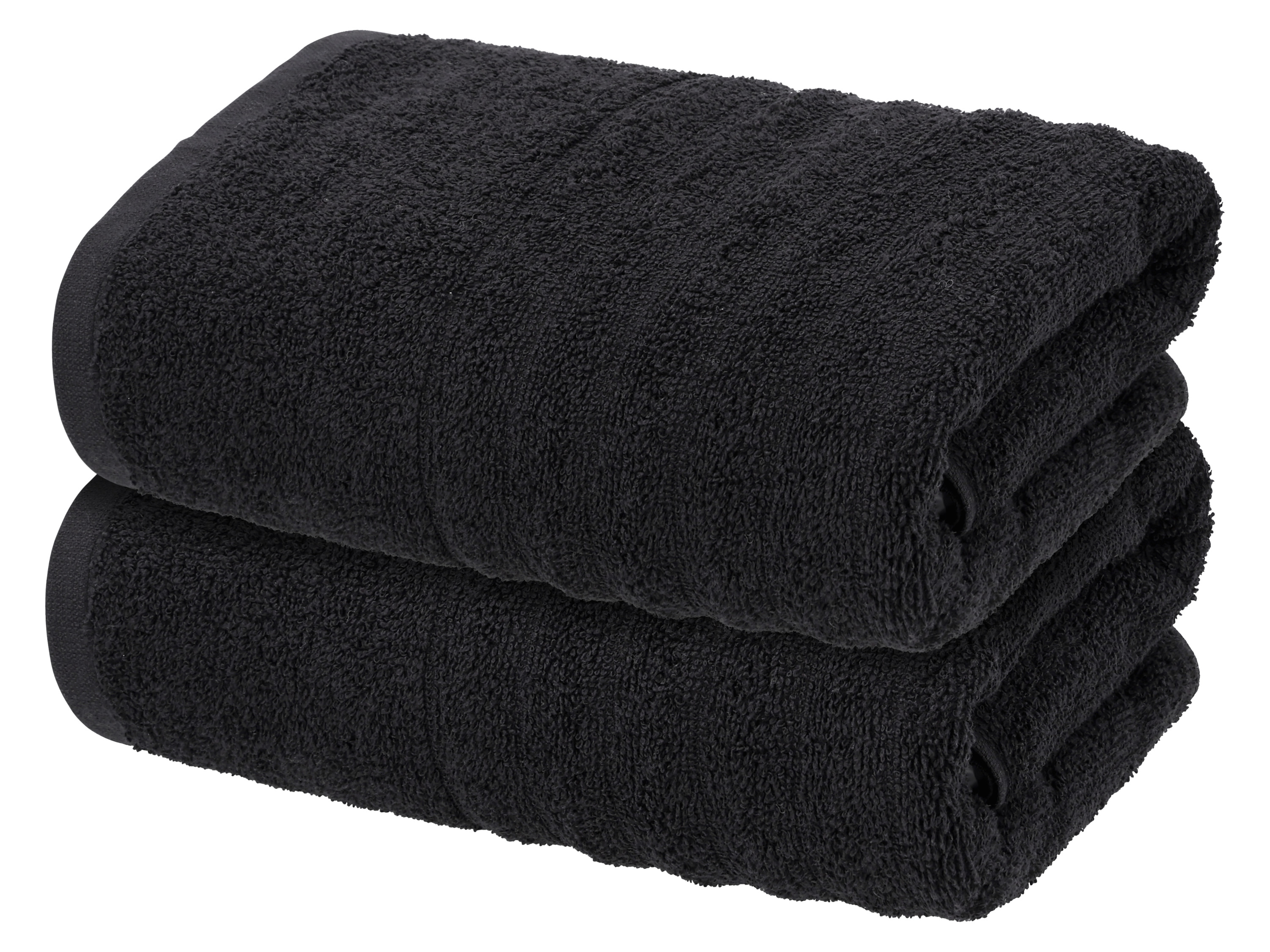 LIVARNO® Ręczniki frotte, 2 sztuki, 50 x 100 cm (Czarny)