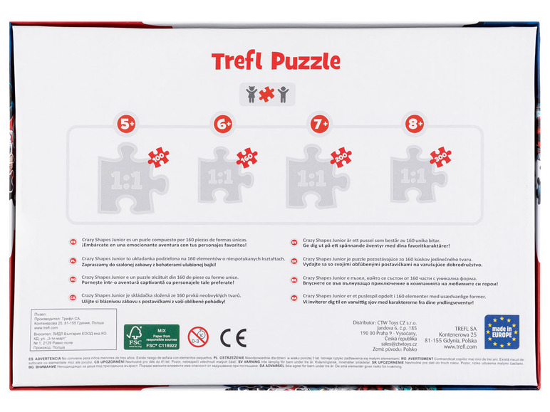 Pełny ekran: Trefl Puzzle z bohaterami bajek Junior Crazy Shapes, 160 elementów - zdjęcie 5
