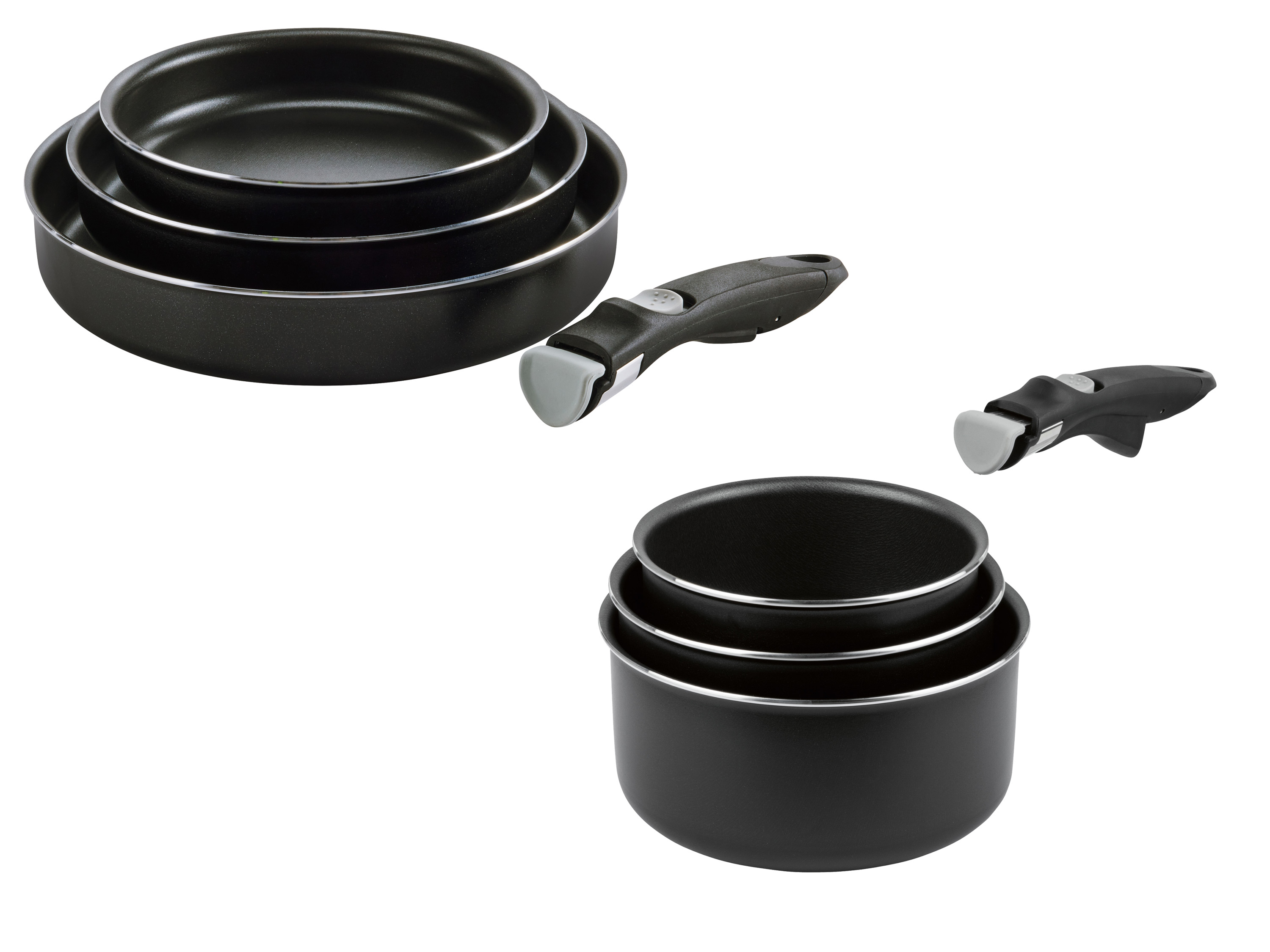 CRIVIT Aluminiowy zestaw patelni lub rondli, 4 elementy