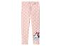 Różowe legginsy w kropki z Myszką Minnie i napisem „BOW-TIFUL”.