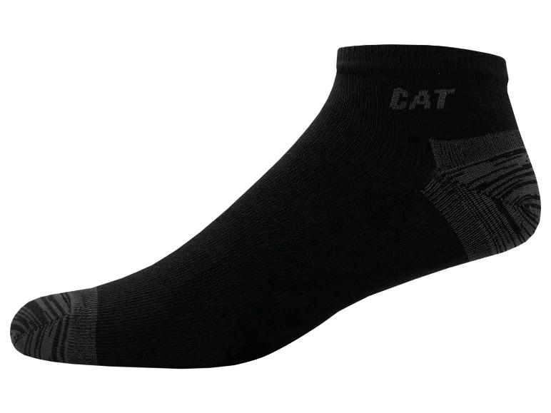 Czarne skarpety CAT z szarym akcentem.