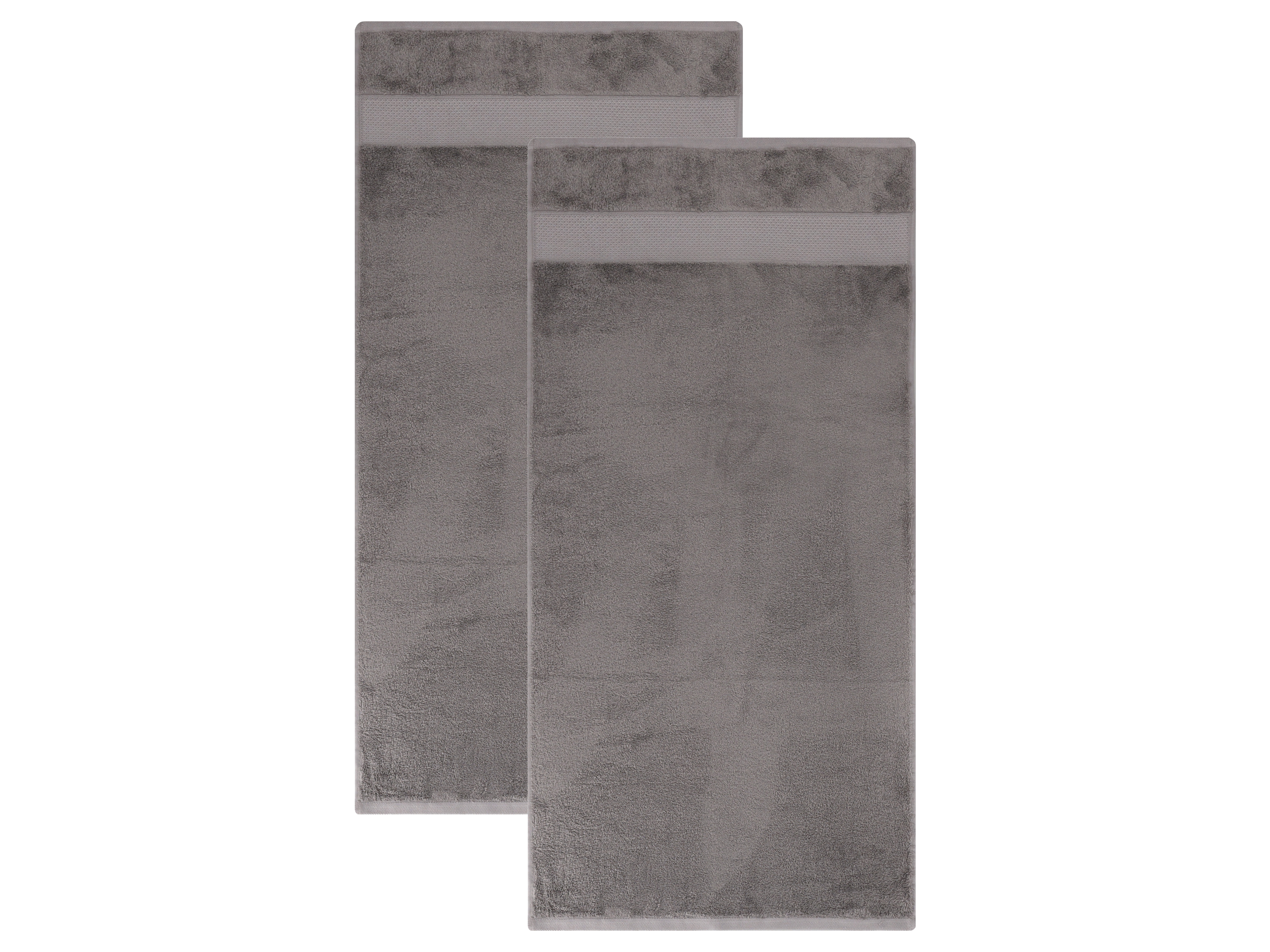 LIVARNO® Luksusowy komplet 2 ręczników kąpielowych z bawełny i wiskozy bambusowej, 50 x 100 cm (Szary)