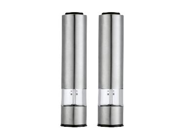 SILVERCREST® Zestaw 2 elektrycznych młynków do soli i pieprzu