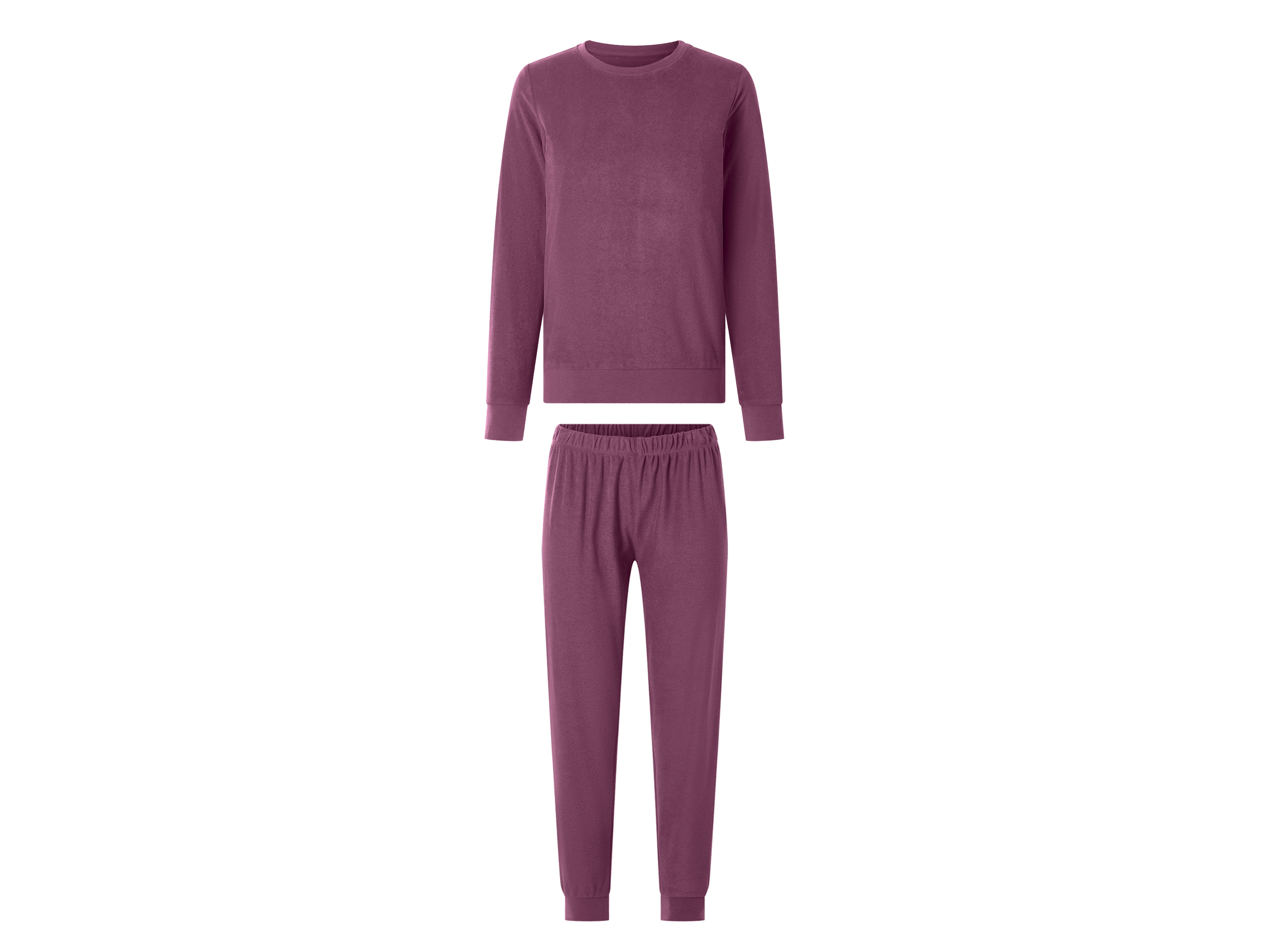 ESMARA® Piżama damska z frotte (Burgundowy, M (40/42))