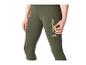 Damskie legginsy sportowe 3/4 w kolorze khaki z boczną kieszenią na zamek.