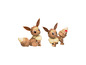 Dwie figurki Pokémon Eevee zbudowane z klocków.