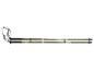 Para oliwkowo-zielonych kijków trekkingowych z czarnymi uchwytami i regulowanymi paskami.