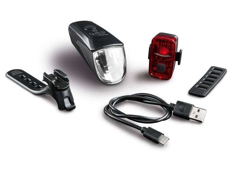 Pełny ekran: CRIVIT Zestaw lampek rowerowych LED, złącze USB-C - zdjęcie 8
