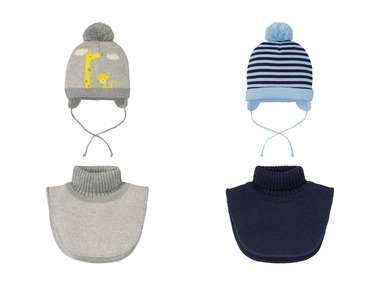 LUPILU® Komplet zimowy niemowlęcy: czapka i szalik-golf