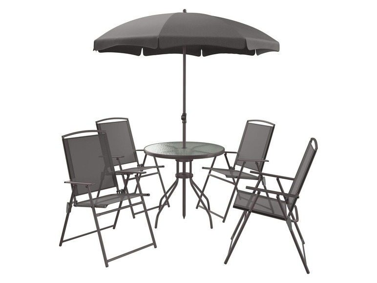 Pełny ekran: FLORABEST® Zestaw mebli ogrodowych z parasolem, 6 elementów - zdjęcie 4