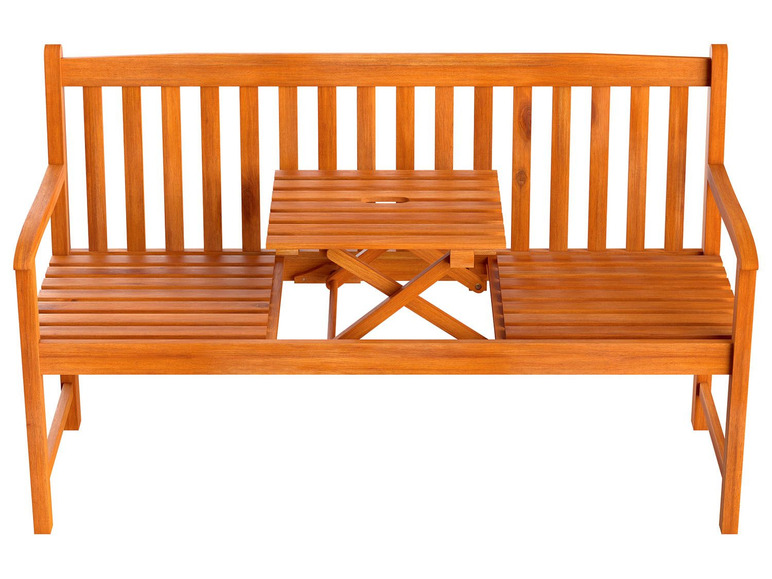 Pełny ekran: FLORABEST® Ławka ogrodowa ze składanym stolikiem z drewna akacjowego - zdjęcie 1