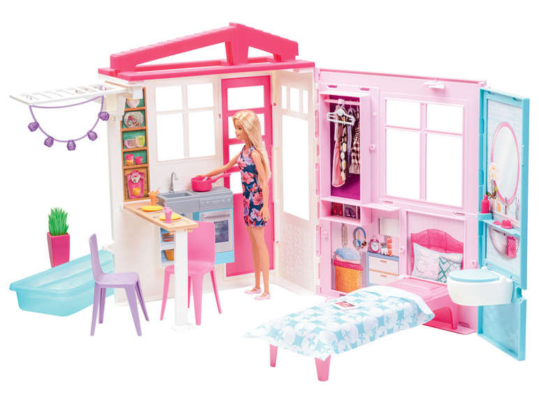 Pełny ekran: Barbie Składany domek wakacyjny z lalką - zdjęcie 1