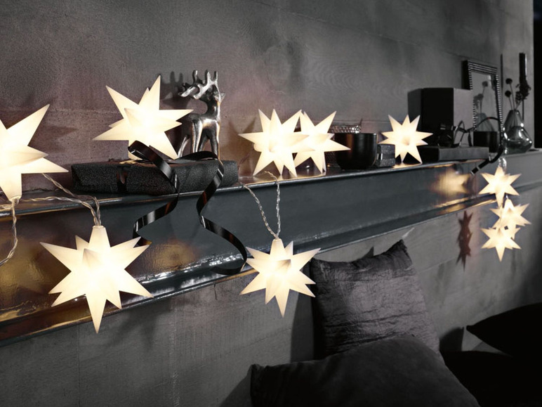 Pełny ekran: MELINERA® Girlanda świetlna LED ze świecącymi gwiazdami 3D, 1 sztuka - zdjęcie 8