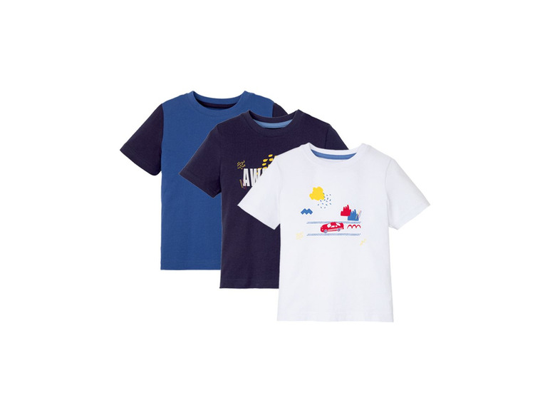 Pełny ekran: LUPILU® T-shirt chłopięcy z bawełną, 3 sztuki - zdjęcie 7