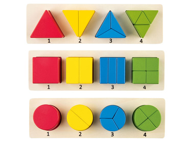 PLAYTIVE® Drewniane puzzle geometryczne Montessori, 1 komplet