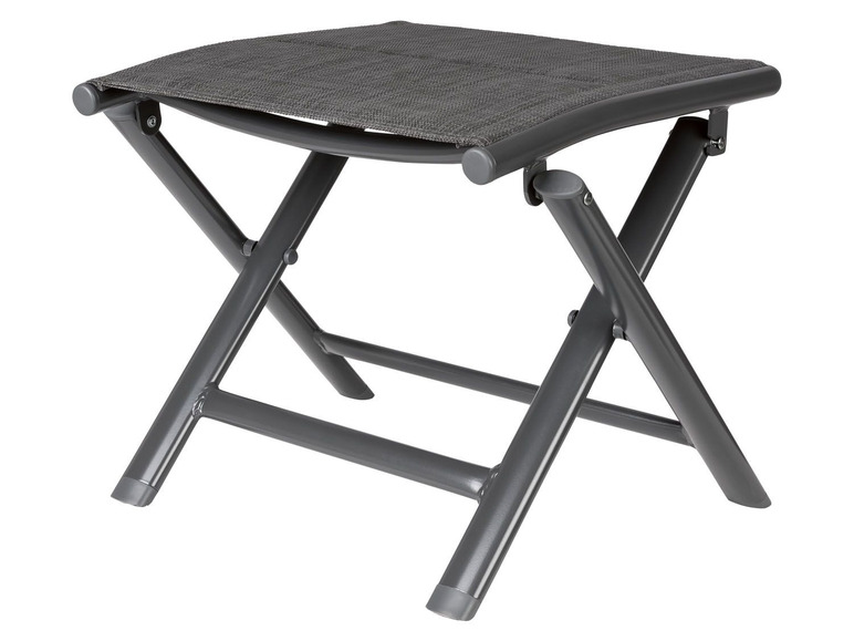 Pełny ekran: FLORABEST® Taboret stołek składany aluminium tapicerowany antracyt, 1 sztuka - zdjęcie 1