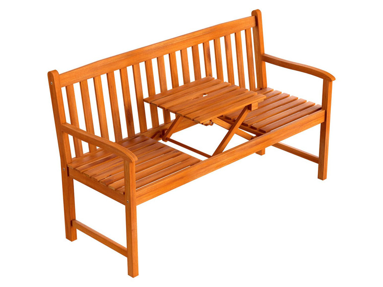 Pełny ekran: FLORABEST® Ławka ogrodowa ze składanym stolikiem z drewna akacjowego - zdjęcie 6
