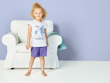 Piżama dziewczęca letnia z bohaterami bajek (t-shirt + spodenki), 1 komplet