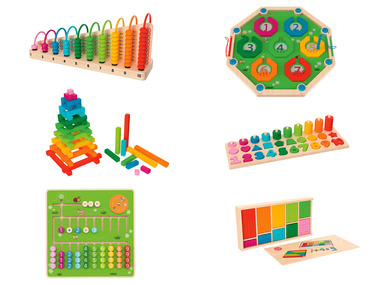 PLAYTIVE® Drewniany zestaw Montessori do nauki liczenia