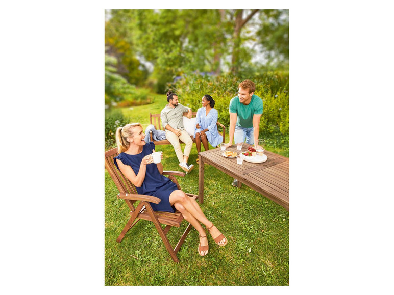 Pełny ekran: FLORABEST® Ławka ogrodowa ze składanym stolikiem z drewna akacjowego - zdjęcie 4