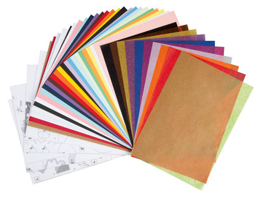 CRELANDO® Zestaw kolorowych papierów do prac kreatywnych