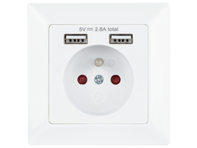 Pełny ekran: SILVERCREST® Gniazdo pojedyncze z ładowarką USB, biały - zdjęcie 1