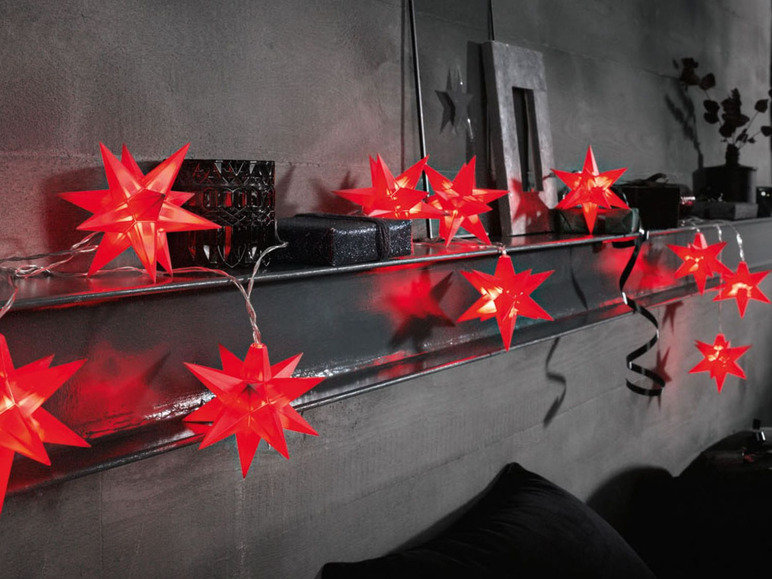 Pełny ekran: MELINERA® Girlanda świetlna LED ze świecącymi gwiazdami 3D, 1 sztuka - zdjęcie 5