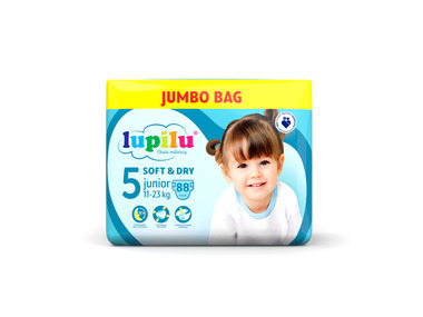 LUPILU® Pieluchy SOFT&DRY 5 Junior (11-23 kg), 88 sztuk
