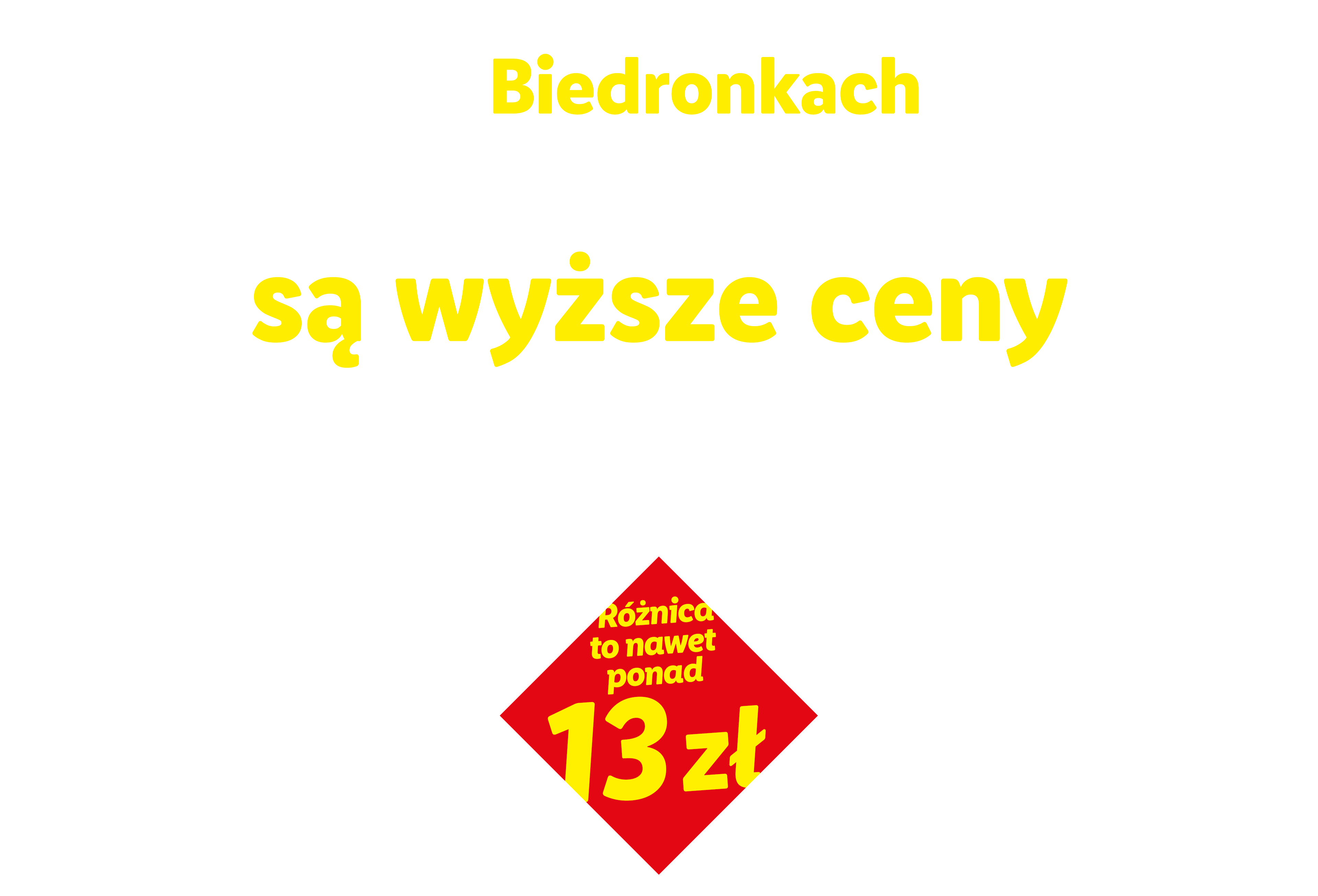 Tekst informujący o wyższych cenach w Biedronkach w górskich miejscowościach, z różnicą ponad 13 zł.
