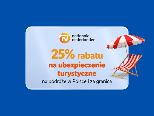 25% zniżki na ubezpieczenie turystyczne na podróże w Polsce i za granicą.