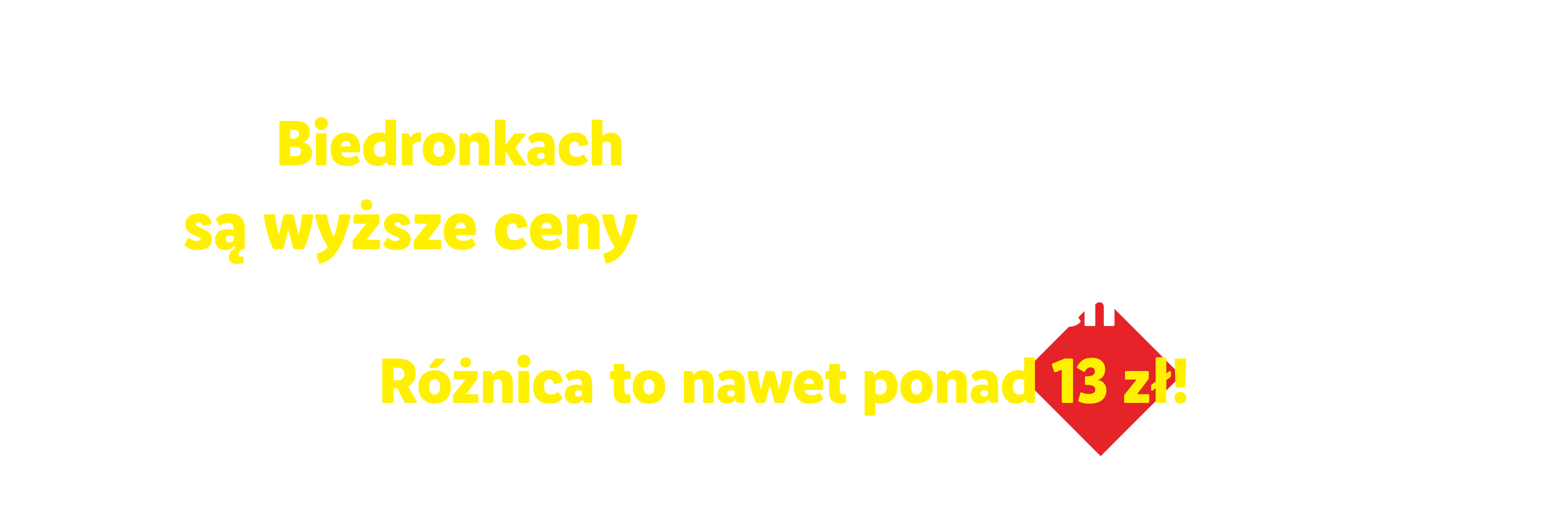 Tekst informujący o wyższych cenach w Biedronkach w górskich miejscowościach.
