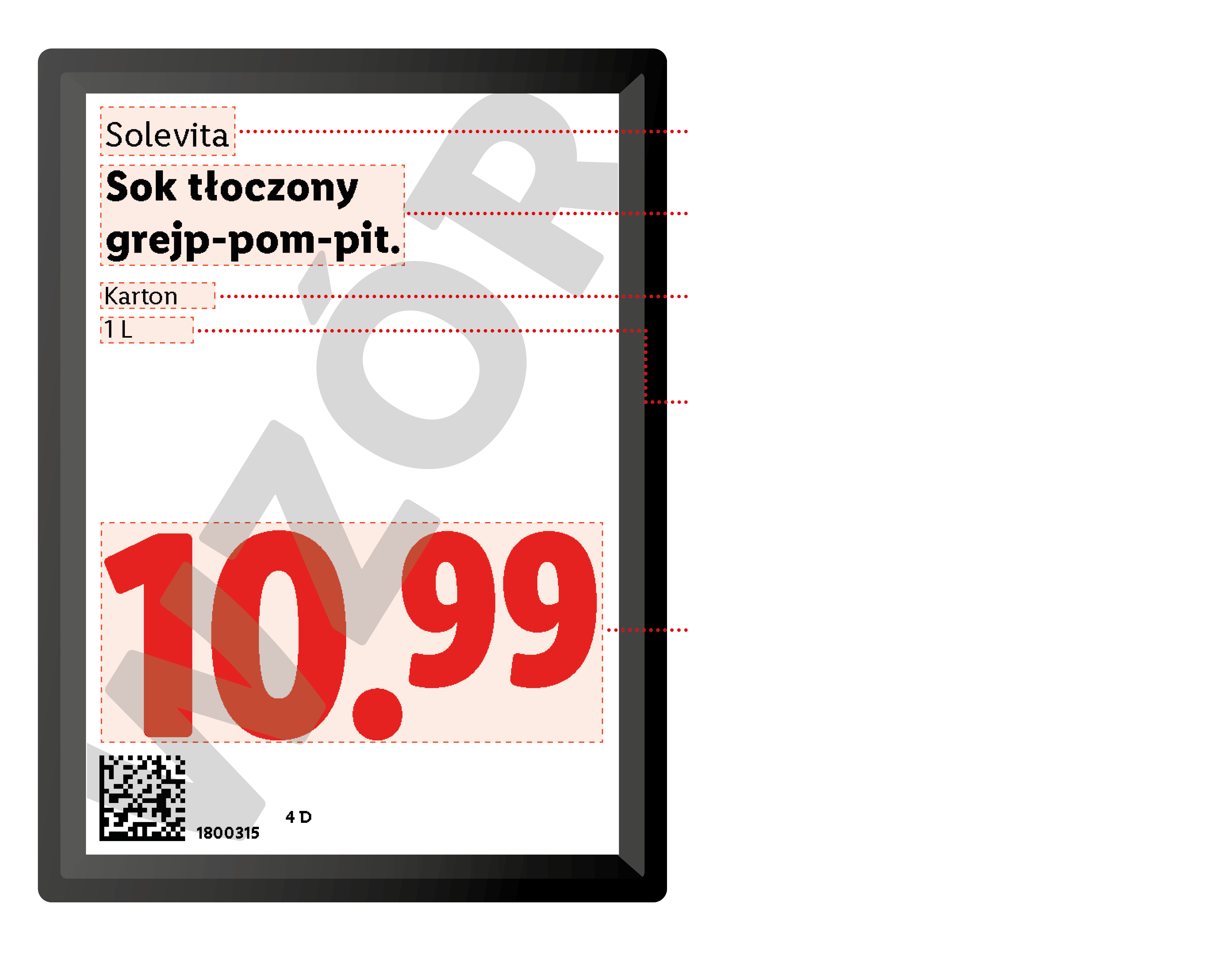 Cena soku tłoczonego grejpfrutowo-pomarańczowego w kartonie 1L: 10,99.