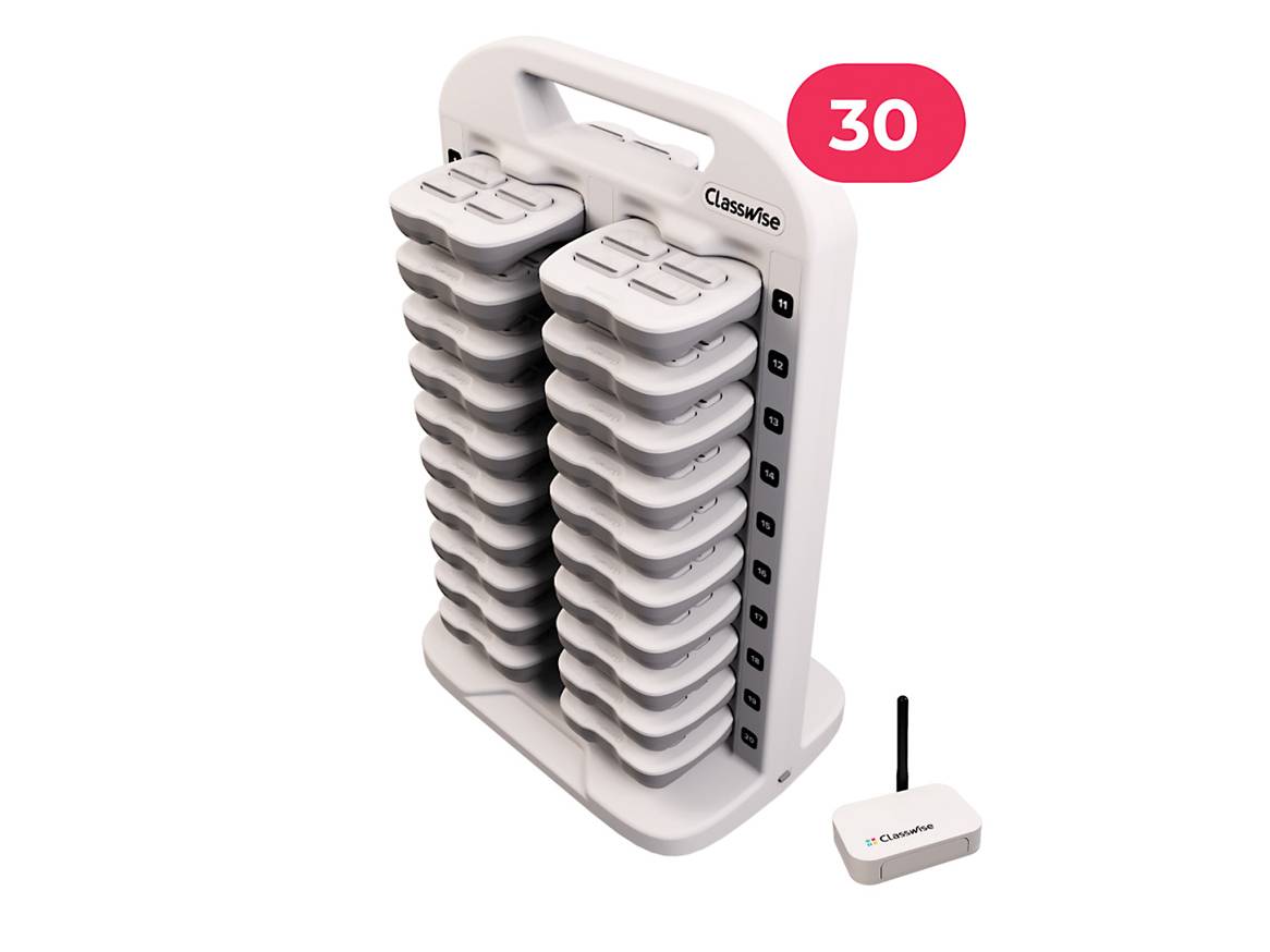 System do głosowania ClassWise z 30 pilotami i odbiornikiem.