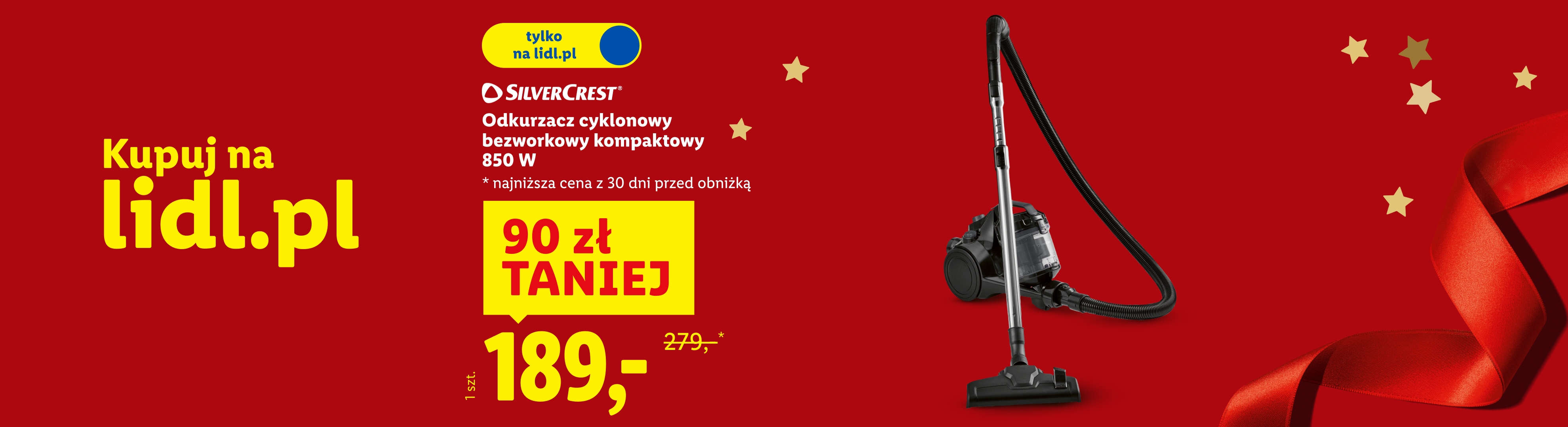 Odkurzacz cyklonowy Silvercrest 850 W, 90 zł taniej 189 zł zamiast 279 zł