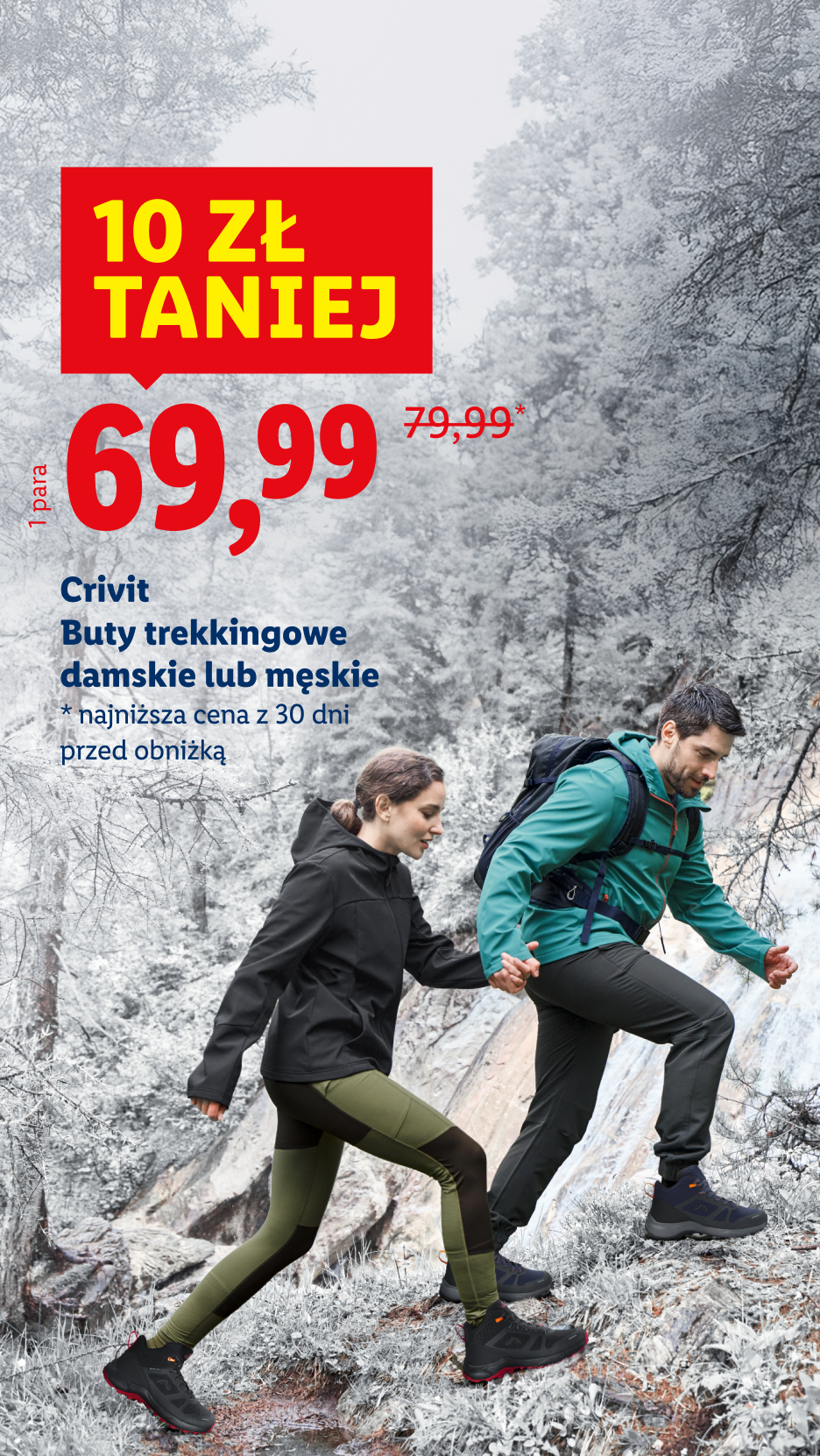 Crivit, buty trekkingowe damskie lub męskie, 69,99 zł, 10 zł taniej. Najniższa cena z 30 dni przed obniżką: 79,99. 