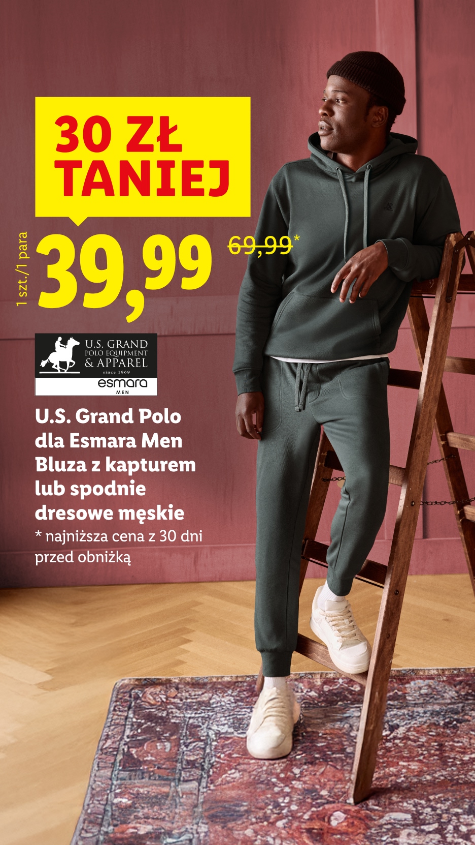 U.S. Grand Polo dla Esmara Men bluza lub spodnie dresowe męskie 30 zł taniej, 39,99. Najniższa cena z 30 dni przed obniżką: 69,99.
