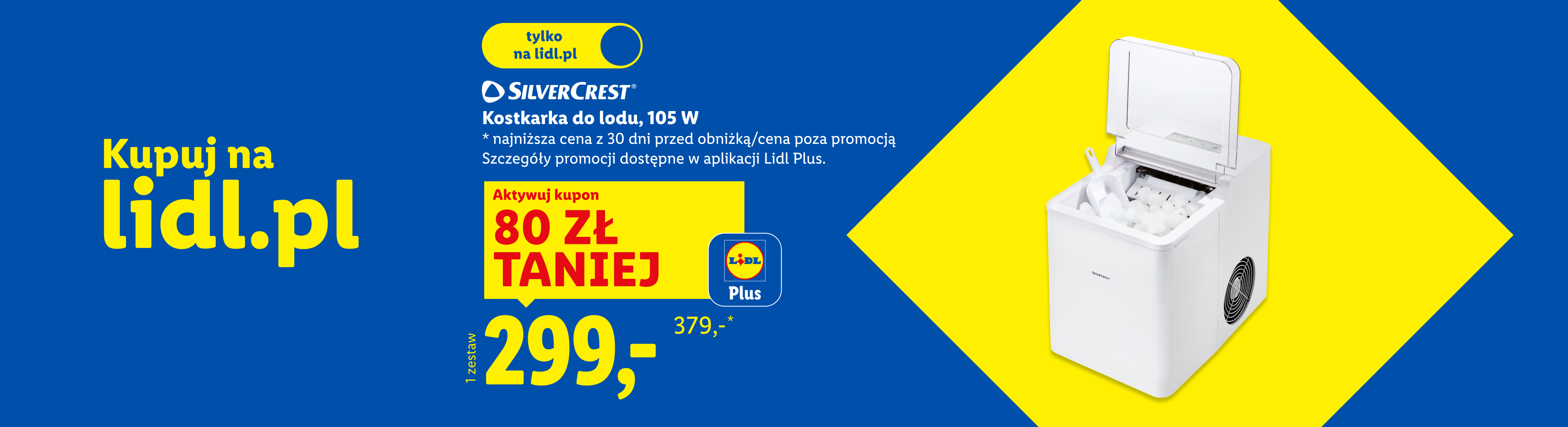   Kostkarka do lodu, 105 W 299 zł zamiast 379 zł, z kuponem LP 80 zł  taniej