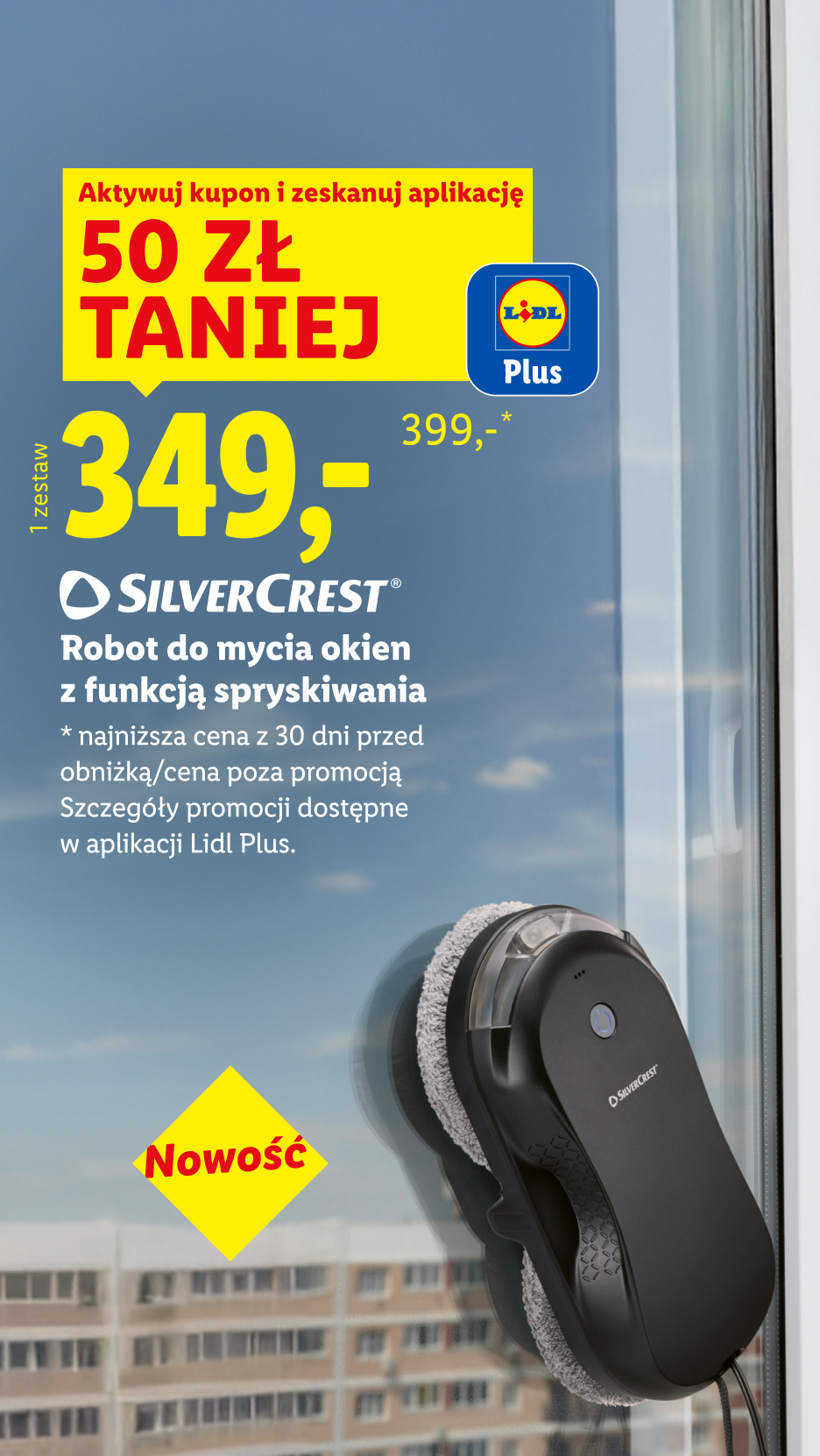 Robot do mycia okien z funkcją spryskiwania 50 ZŁ TANIEJ Aktywuj kupon i zeskanuj aplikację