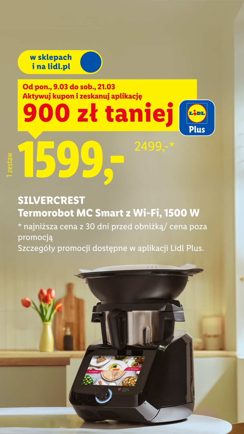SILVERCREST Termorobot MC Smart z Wi-Fi, 1200 W, 900 zł taniej, Aktywuj kupon i zeskanuj aplikację