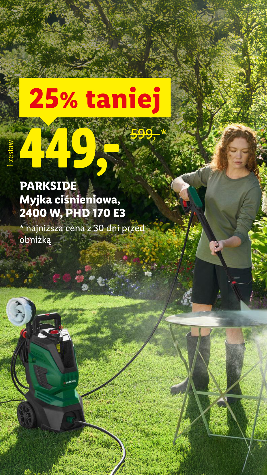 Parkside Myjka ciśnieniowa, 2400 W, PHD 170 E3 25% taniej 449 zł zamiast 599 zł Najniższa cena z 30 dni przed obniżką