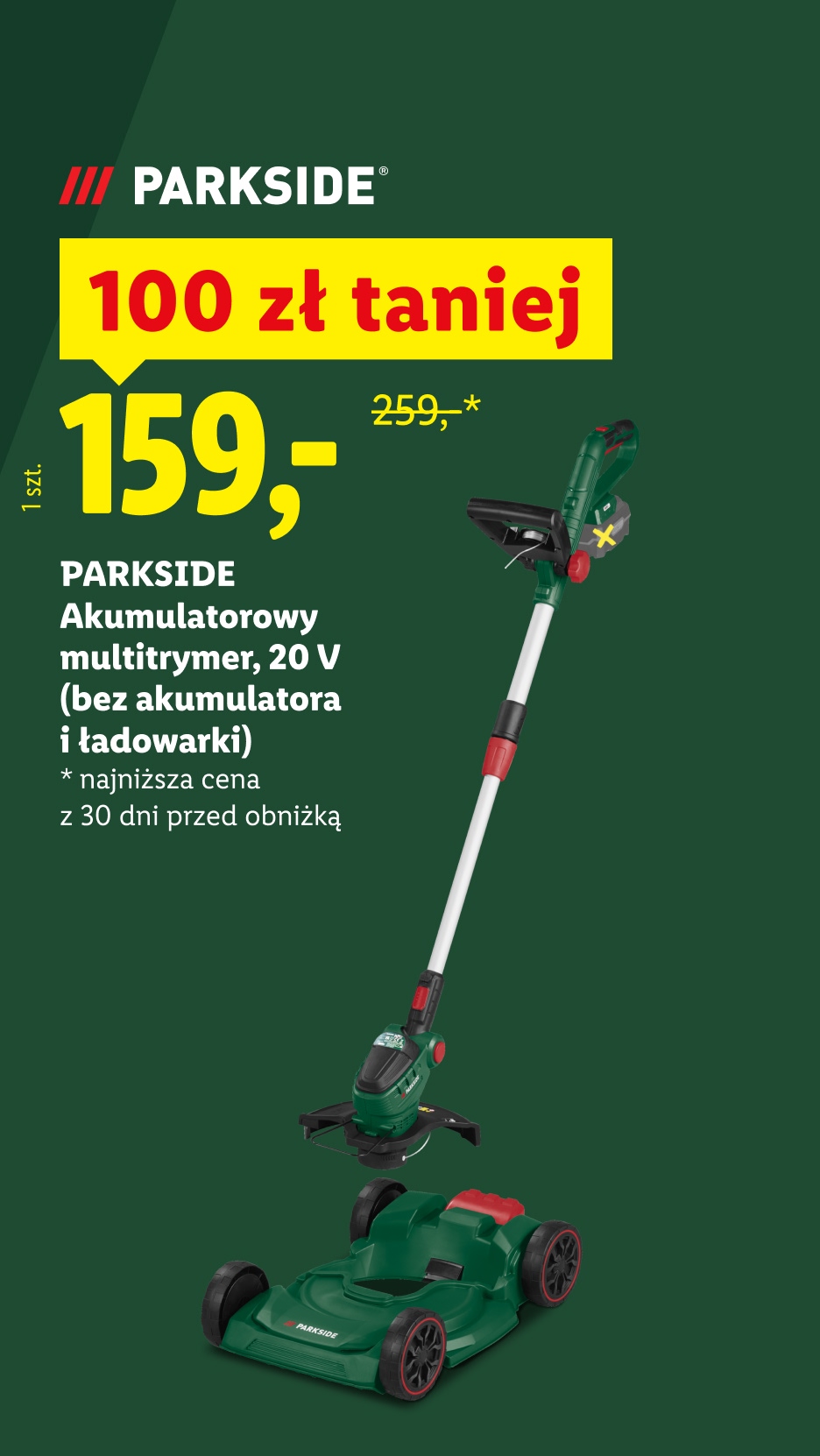 PARKSIDE Akumulatorowy multitrymer 20 V (bez akumulatora i ładowarki) 100 zł taniej 159 zł zamiast 259 zł najniższa cena z 30 dni przed obniżką