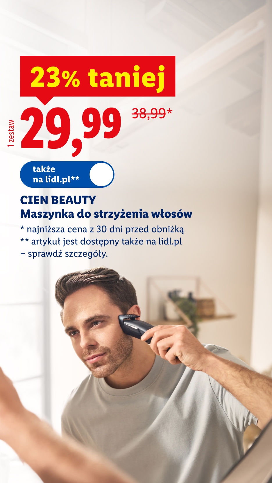 CIEN BEAUTY Maszynka do strzyżenia włosów 23﹪ taniej, 29,99 zamiast 38,99 (najniższa cena z 30 dni przed obniżką)