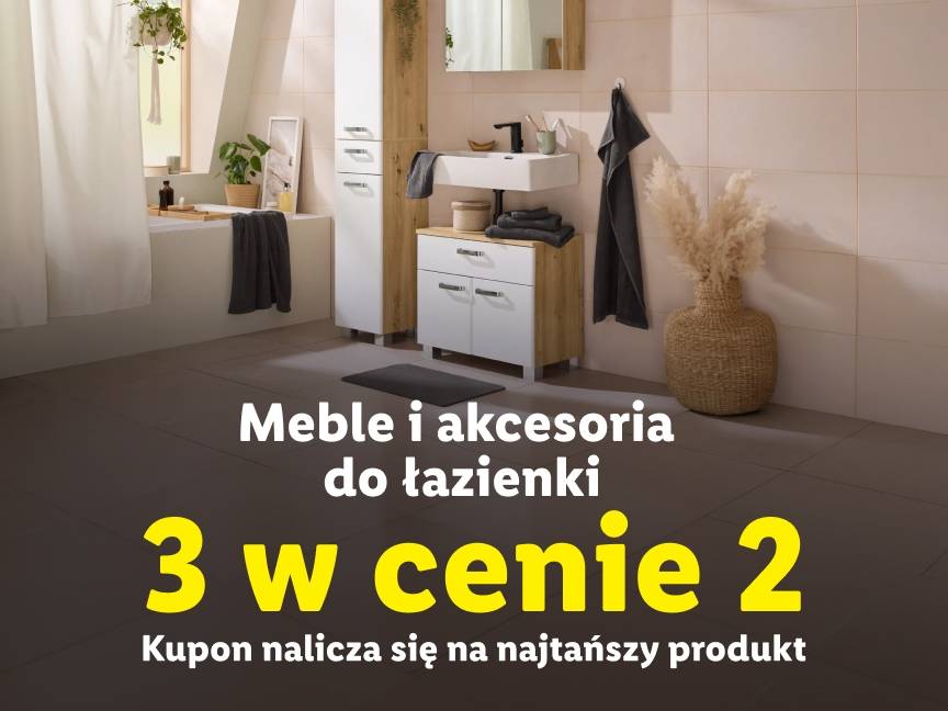 Meble i akcesoria do łazienki kup 3 w cenie 2 kupon nalicza się na najtańszy produkt